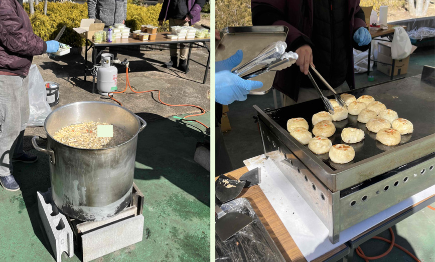 写真：とん汁・おやき会の様子